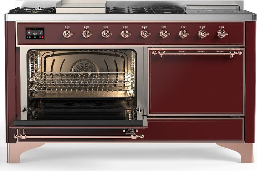 Ilve UM60FSQNR3BUP Burgundy With Copper Trim, Natural Gas