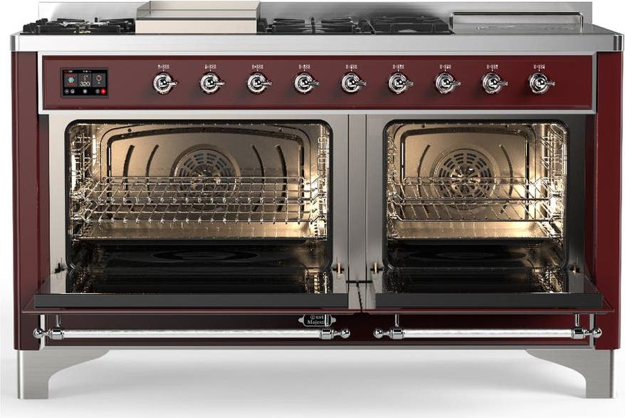 Ilve UM60FSQNR3BUCLP Burgundy With Chrome Trim, Liquid Propane