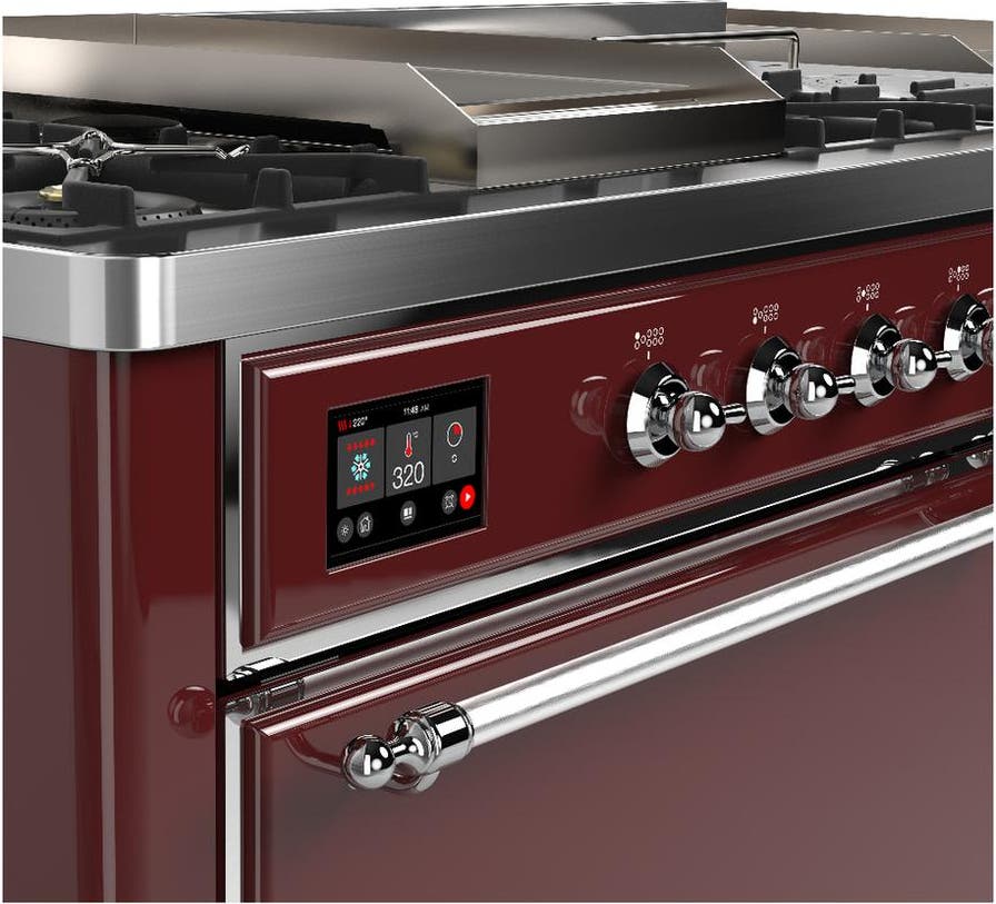 Ilve UM60FSQNR3BUC Burgundy With Chrome Trim, Natural Gas