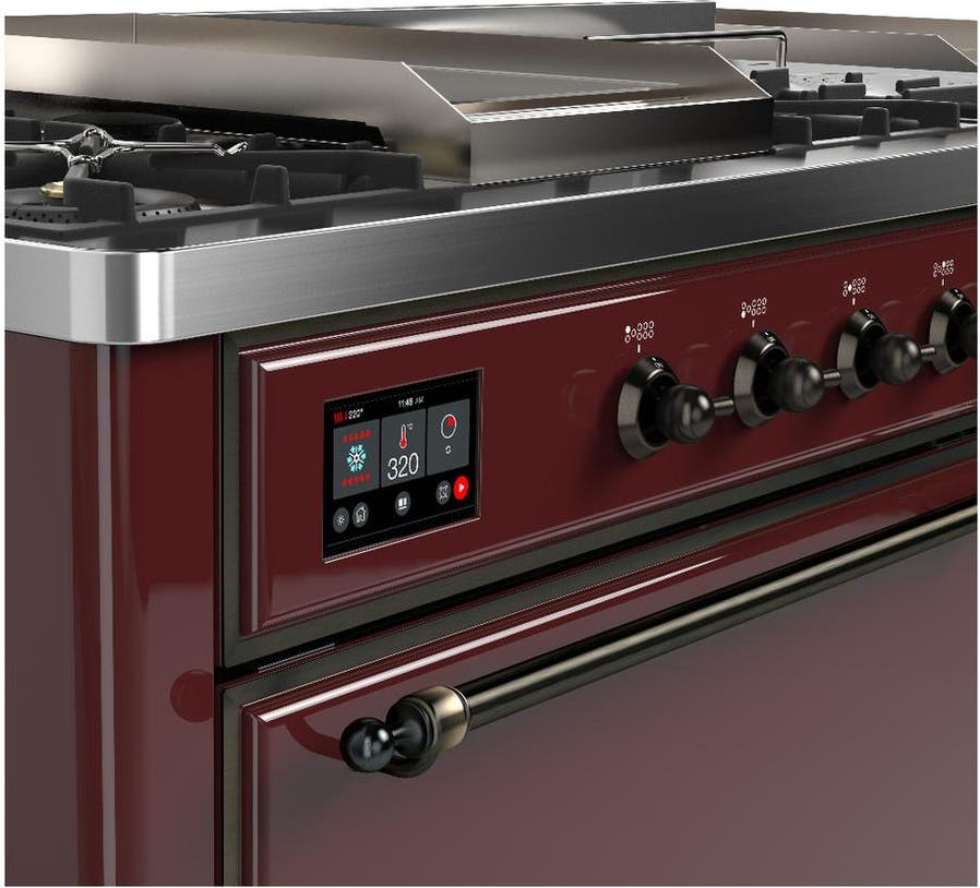 Ilve UM60FSQNR3BUBLP Burgundy With Burnished Trim, Liquid Propane