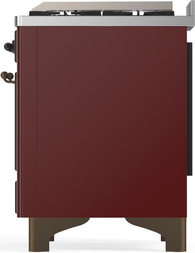 Ilve UM60FSQNR3BUBLP Burgundy With Burnished Trim, Liquid Propane