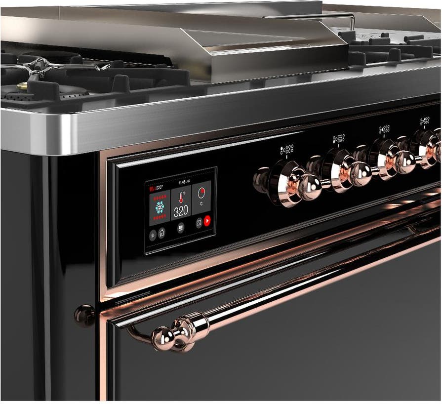 Ilve UM60FSQNR3BKPLP Glossy Black With Copper Trim, Liquid Propane