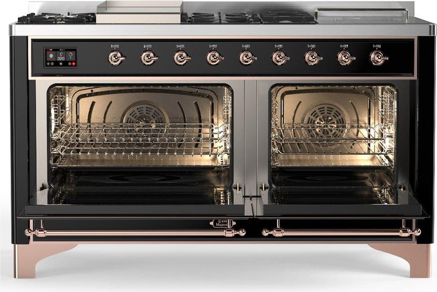 Ilve UM60FSQNR3BKP Glossy Black With Copper Trim, Natural Gas