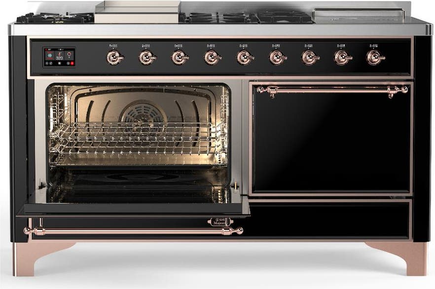 Ilve UM60FSQNR3BKP Glossy Black With Copper Trim, Natural Gas