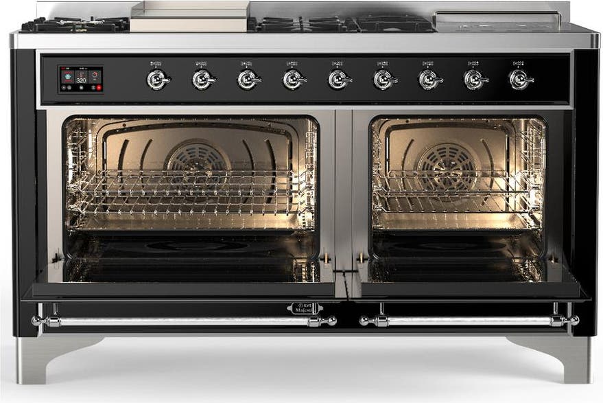 Ilve UM60FSQNR3BKCLP Glossy Black With Chrome Trim, Liquid Propane