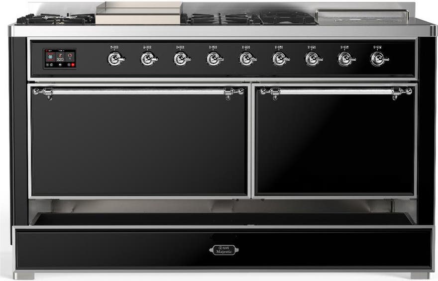 Ilve UM60FSQNR3BKCLP Glossy Black With Chrome Trim, Liquid Propane