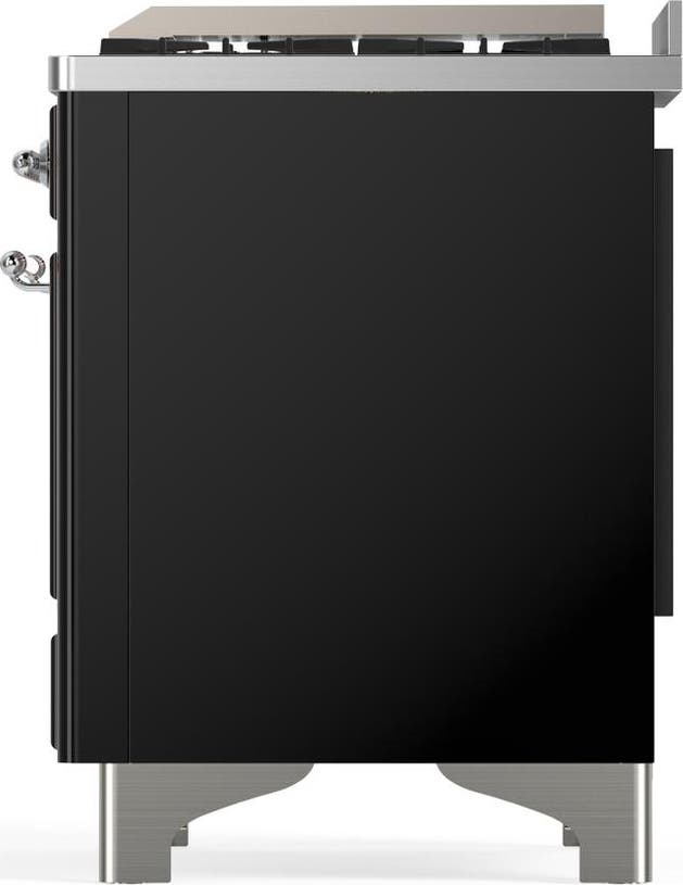 Ilve UM60FSQNR3BKCLP Glossy Black With Chrome Trim, Liquid Propane