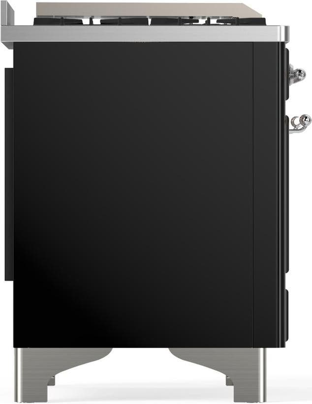Ilve UM60FSQNR3BKC Glossy Black With Chrome Trim, Natural Gas