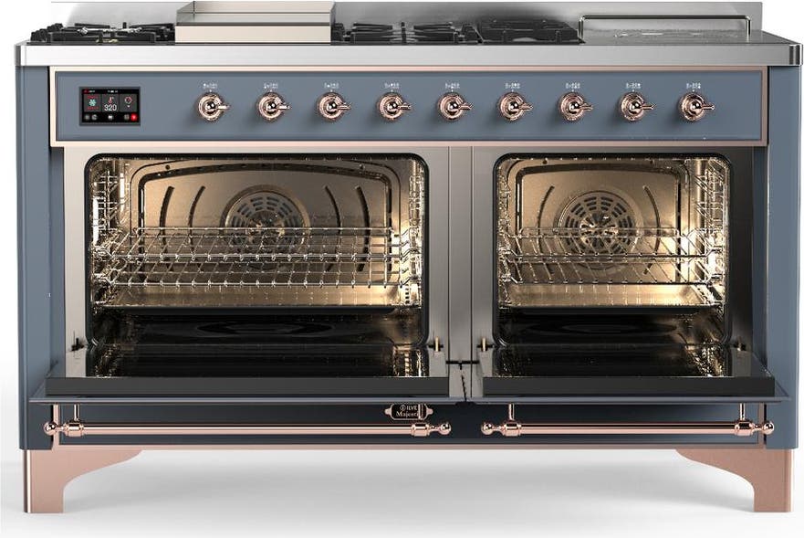 Ilve UM60FSQNR3BGPLP Blue Grey With Copper Trim, Liquid Propane