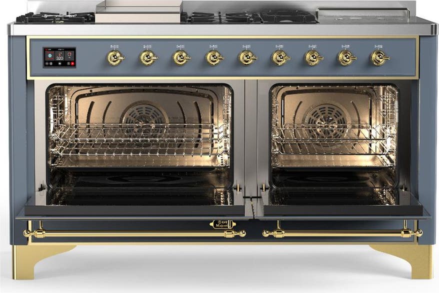 Ilve UM60FSQNR3BGG Blue Grey With Brass Trim, Natural Gas