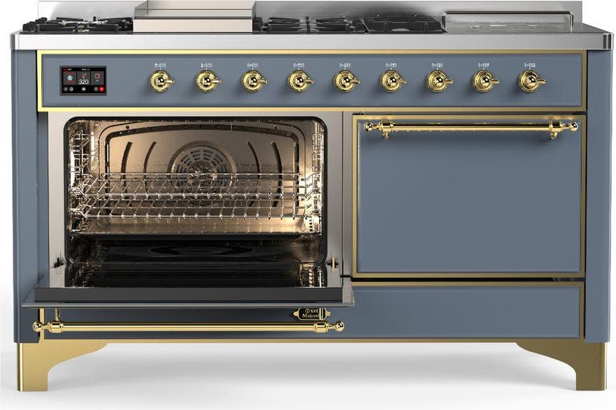 Ilve UM60FSQNR3BGG Blue Grey With Brass Trim, Natural Gas