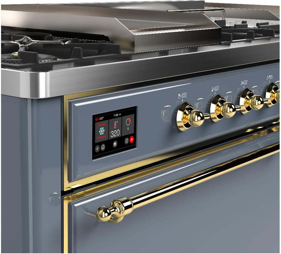 Ilve UM60FSQNR3BGG Blue Grey With Brass Trim, Natural Gas