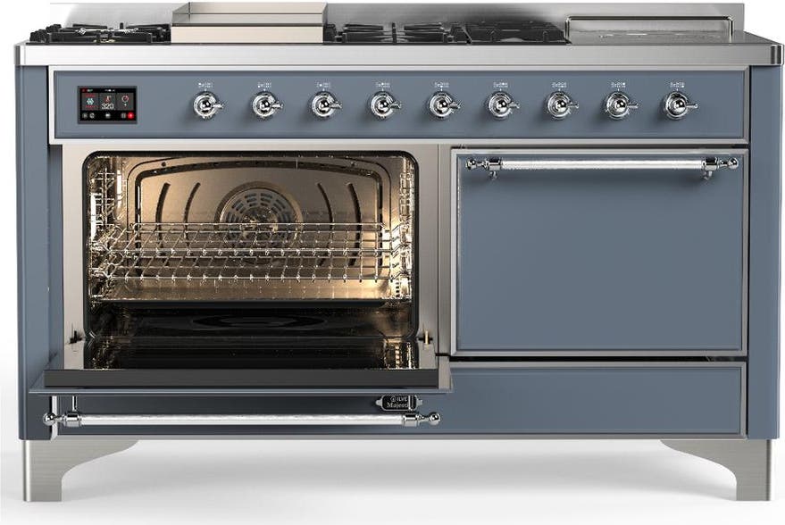 Ilve UM60FSQNR3BGC Blue Grey With Chrome Trim, Natural Gas