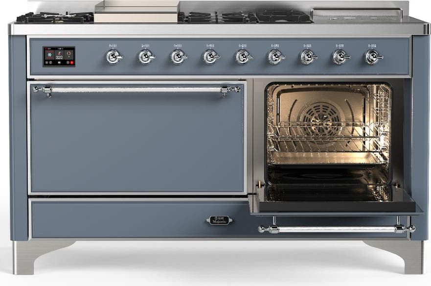 Ilve UM60FSQNR3BGC Blue Grey With Chrome Trim, Natural Gas