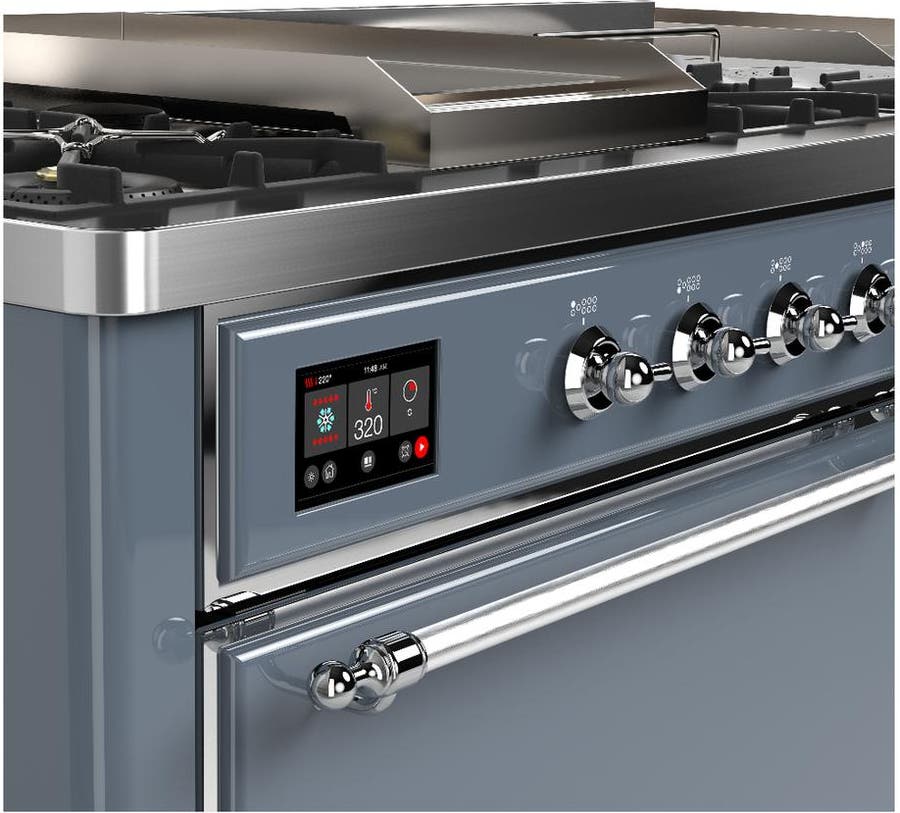 Ilve UM60FSQNR3BGC Blue Grey With Chrome Trim, Natural Gas