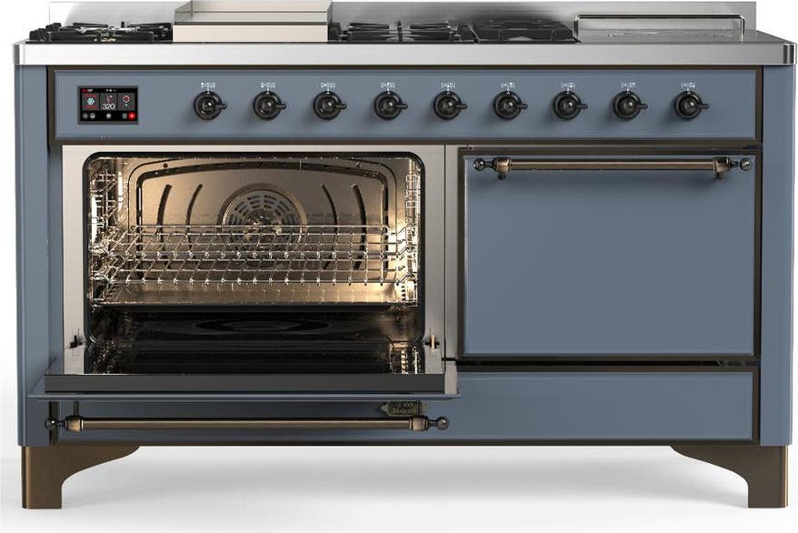 Ilve UM60FSQNR3BGBLP Blue Grey With Burnished Trim, Liquid Propane