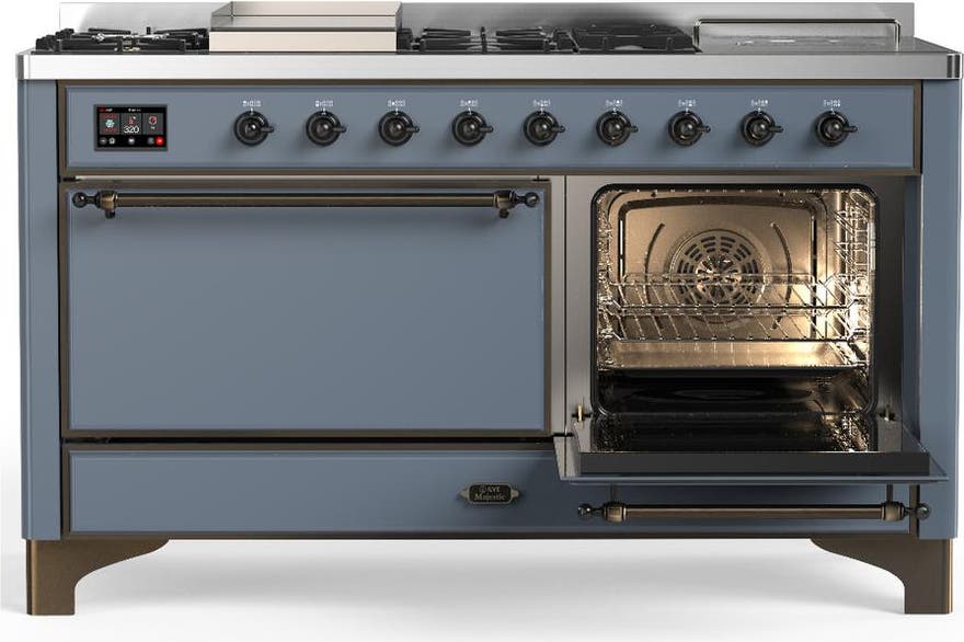 Ilve UM60FSQNR3BGB Blue Grey With Burnished Trim, Natural Gas