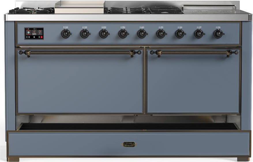 Ilve UM60FSQNR3BGB Blue Grey With Burnished Trim, Natural Gas