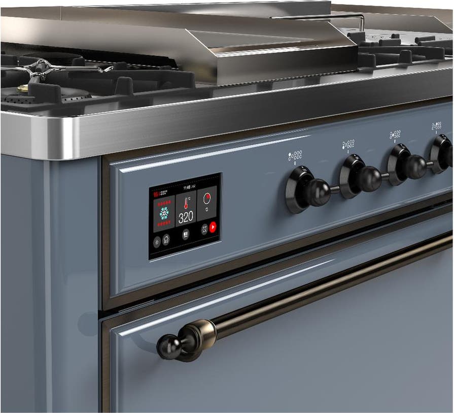 Ilve UM60FSQNR3BGB Blue Grey With Burnished Trim, Natural Gas