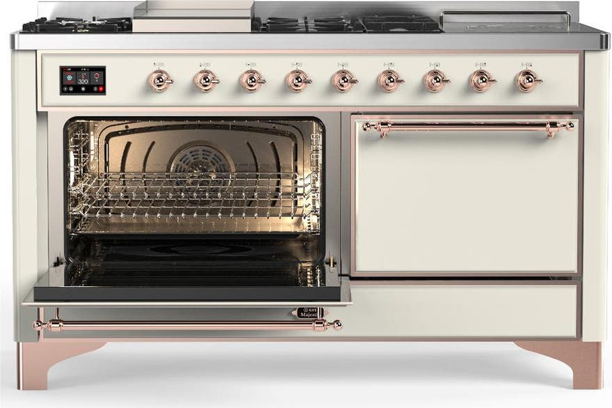 Ilve UM60FSQNR3AWPLP Antique White With Copper Trim, Liquid Propane