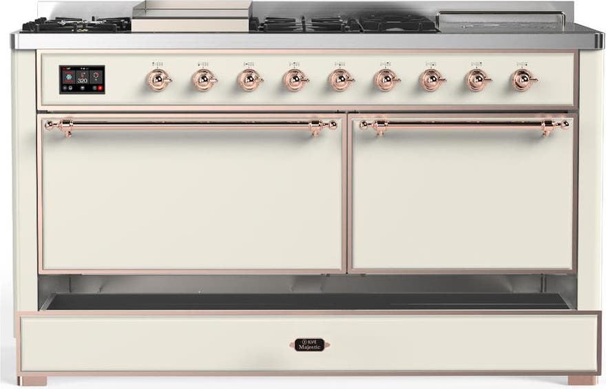 Ilve UM60FSQNR3AWPLP Antique White With Copper Trim, Liquid Propane