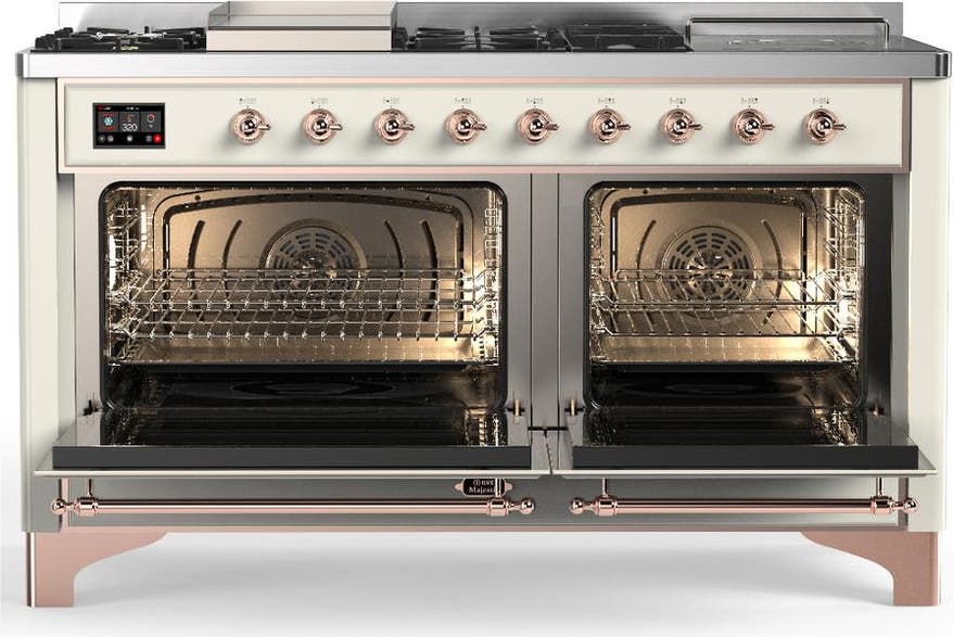 Ilve UM60FSQNR3AWP Antique White With Copper Trim, Natural Gas