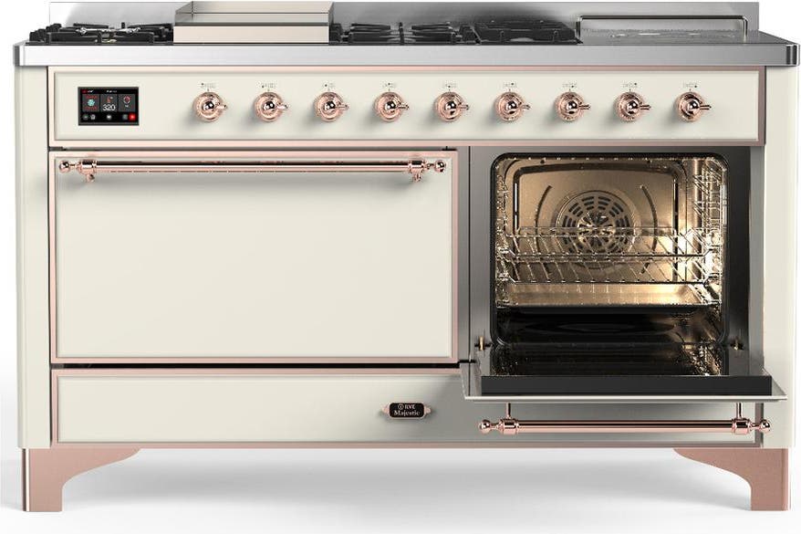 Ilve UM60FSQNR3AWP Antique White With Copper Trim, Natural Gas