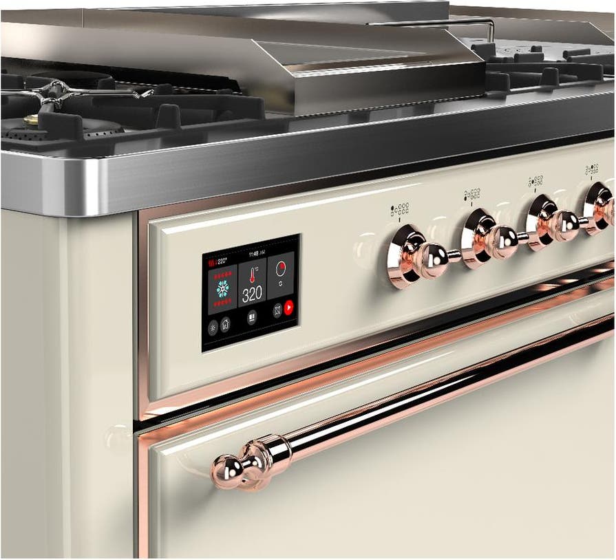 Ilve UM60FSQNR3AWP Antique White With Copper Trim, Natural Gas