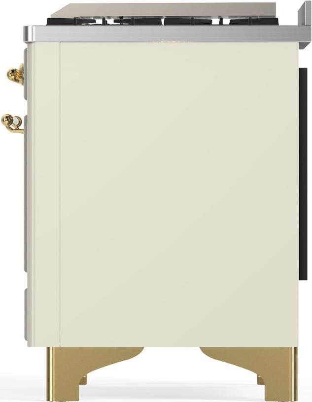 Ilve UM60FSQNR3AWGLP Antique White With Brass Trim, Liquid Propane