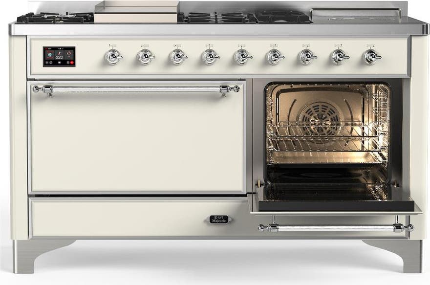 Ilve UM60FSQNR3AWC Antique White With Chrome Trim, Natural Gas