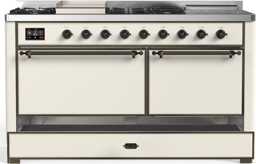 Ilve UM60FSQNR3AWB Antique White With Burnished Trim, Natural Gas