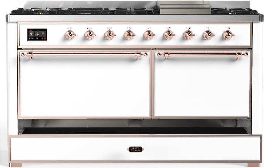 Ilve UM60FQNR3WHPLP White With Copper Trim, Liquid Propane