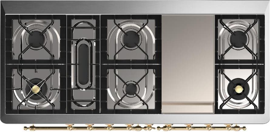 Ilve UM60FQNR3WHGLP White With Brass Trim, Liquid Propane