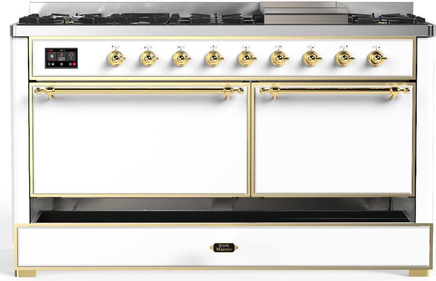 Ilve UM60FQNR3WHG White With Brass Trim, Natural Gas