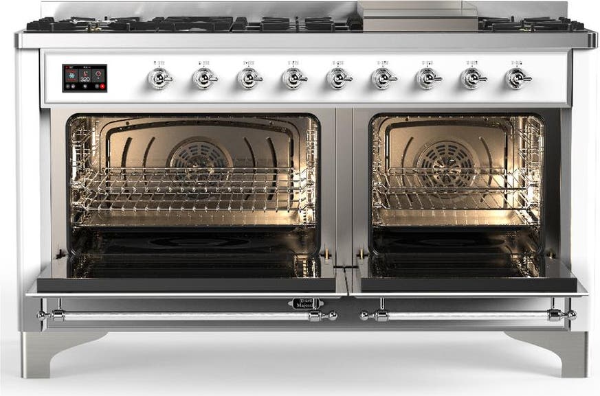Ilve UM60FQNR3WHCLP White With Chrome Trim, Liquid Propane