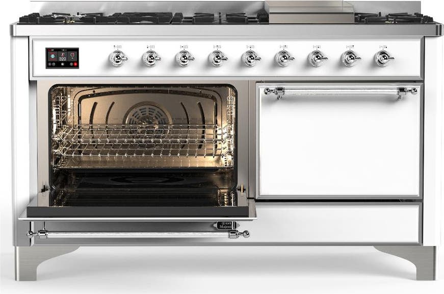 Ilve UM60FQNR3WHCLP White With Chrome Trim, Liquid Propane