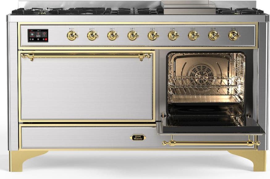 Ilve UM60FQNR3SSGLP Stainless Steel With Brass Trim, Liquid Propane