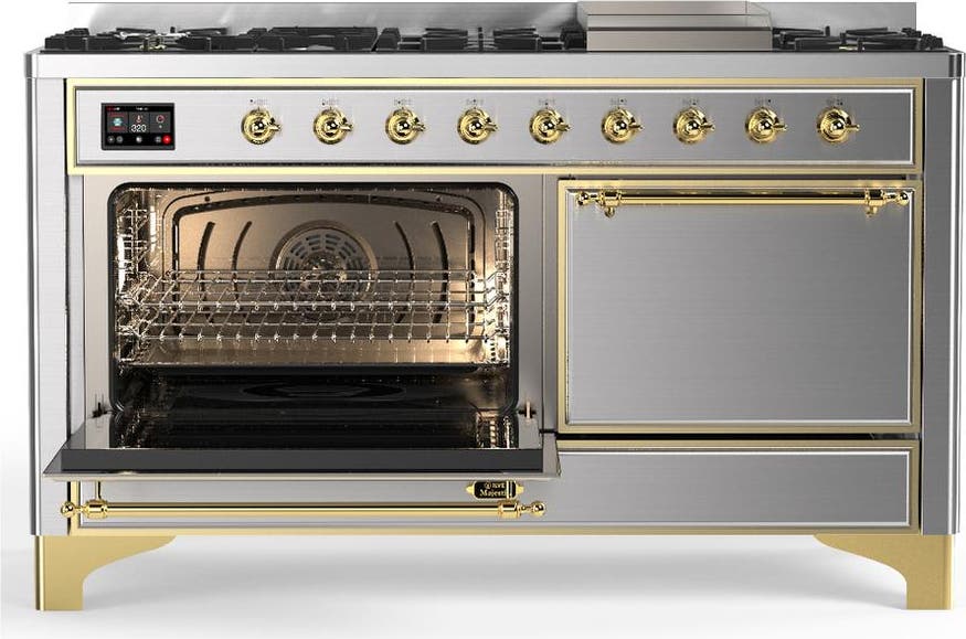 Ilve UM60FQNR3SSG Stainless Steel With Brass Trim, Natural Gas
