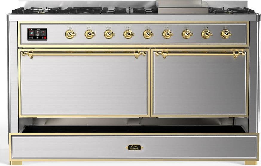 Ilve UM60FQNR3SSG Stainless Steel With Brass Trim, Natural Gas