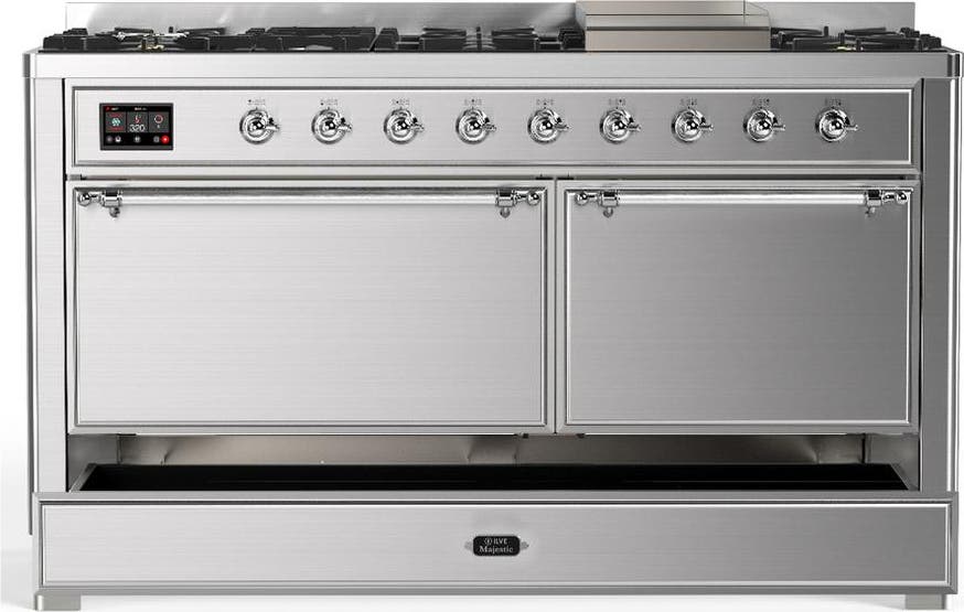 Ilve UM60FQNR3SSC Stainless Steel With Chrome Trim, Natural Gas