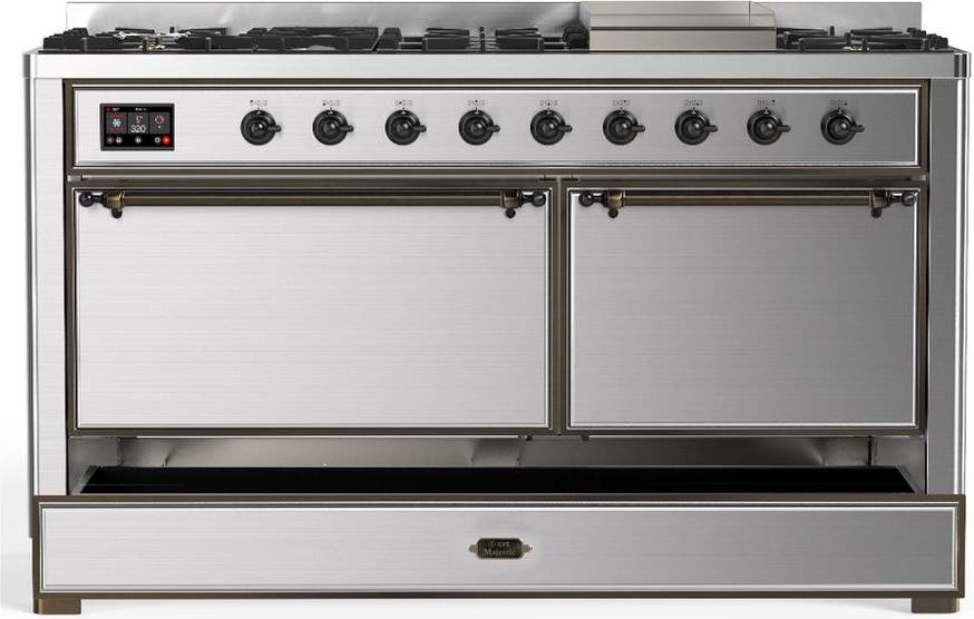 Ilve UM60FQNR3SSBLP Stainless Steel With Burnished Trim, Liquid Propan...