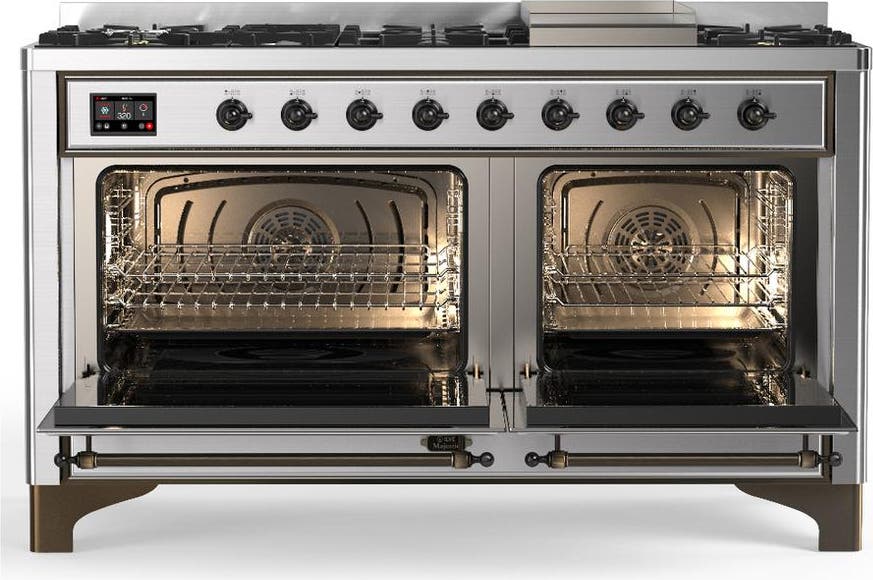Ilve UM60FQNR3SSB Stainless Steel With Burnished Trim, Natural Gas