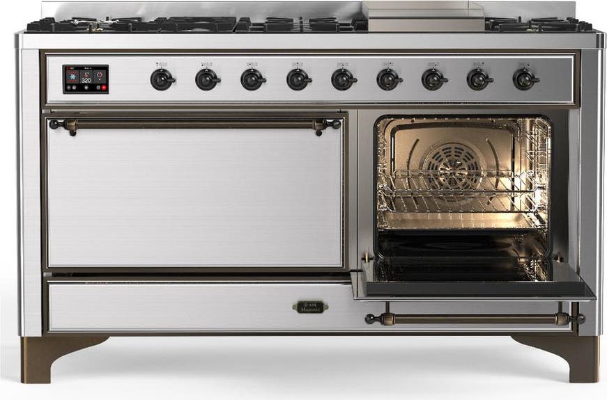 Ilve UM60FQNR3SSB Stainless Steel With Burnished Trim, Natural Gas