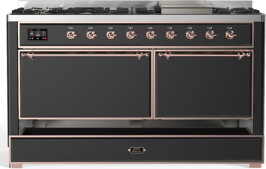 Ilve UM60FQNR3MGPLP Matte Graphite With Copper Trim, Liquid Propane