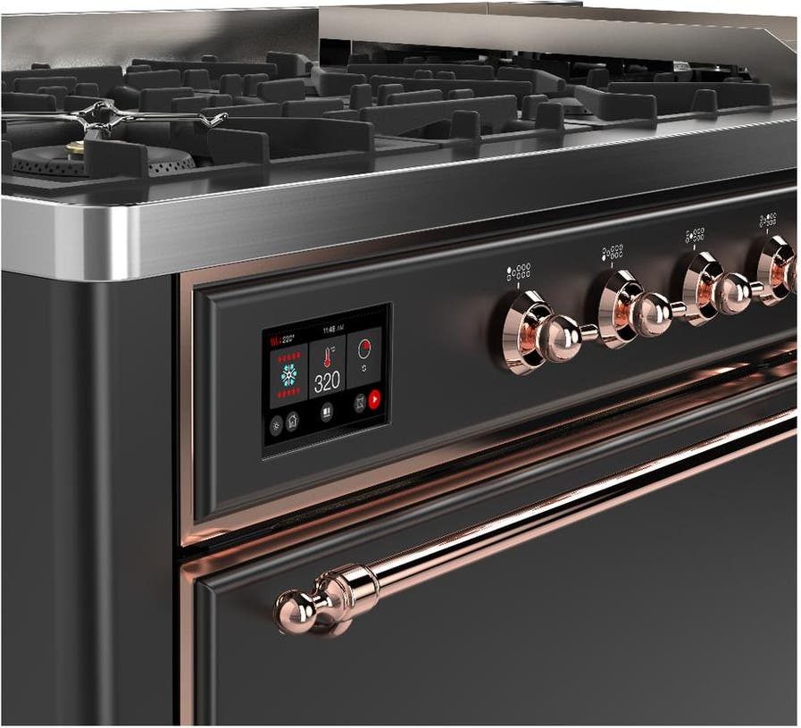 Ilve UM60FQNR3MGP Matte Graphite With Copper Trim, Natural Gas