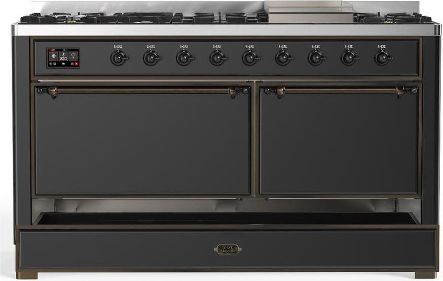Ilve UM60FQNR3MGB Matte Graphite With Burnished Trim, Natural Gas