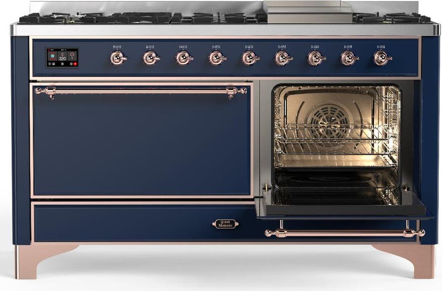 Ilve UM60FQNR3MBP Midnight Blue With Copper Trim, Natural Gas