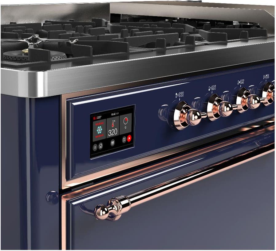 Ilve UM60FQNR3MBP Midnight Blue With Copper Trim, Natural Gas