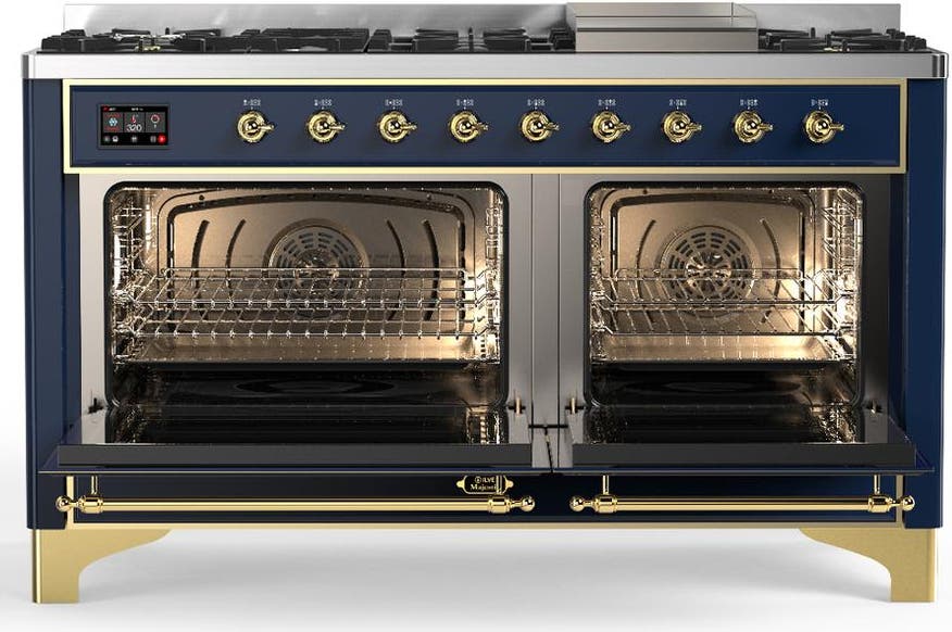 Ilve UM60FQNR3MBGLP Midnight Blue With Brass Trim, Liquid Propane