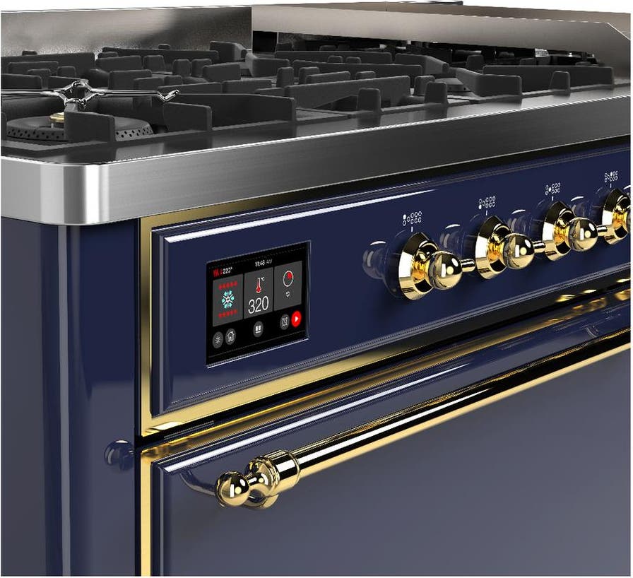 Ilve UM60FQNR3MBGLP Midnight Blue With Brass Trim, Liquid Propane